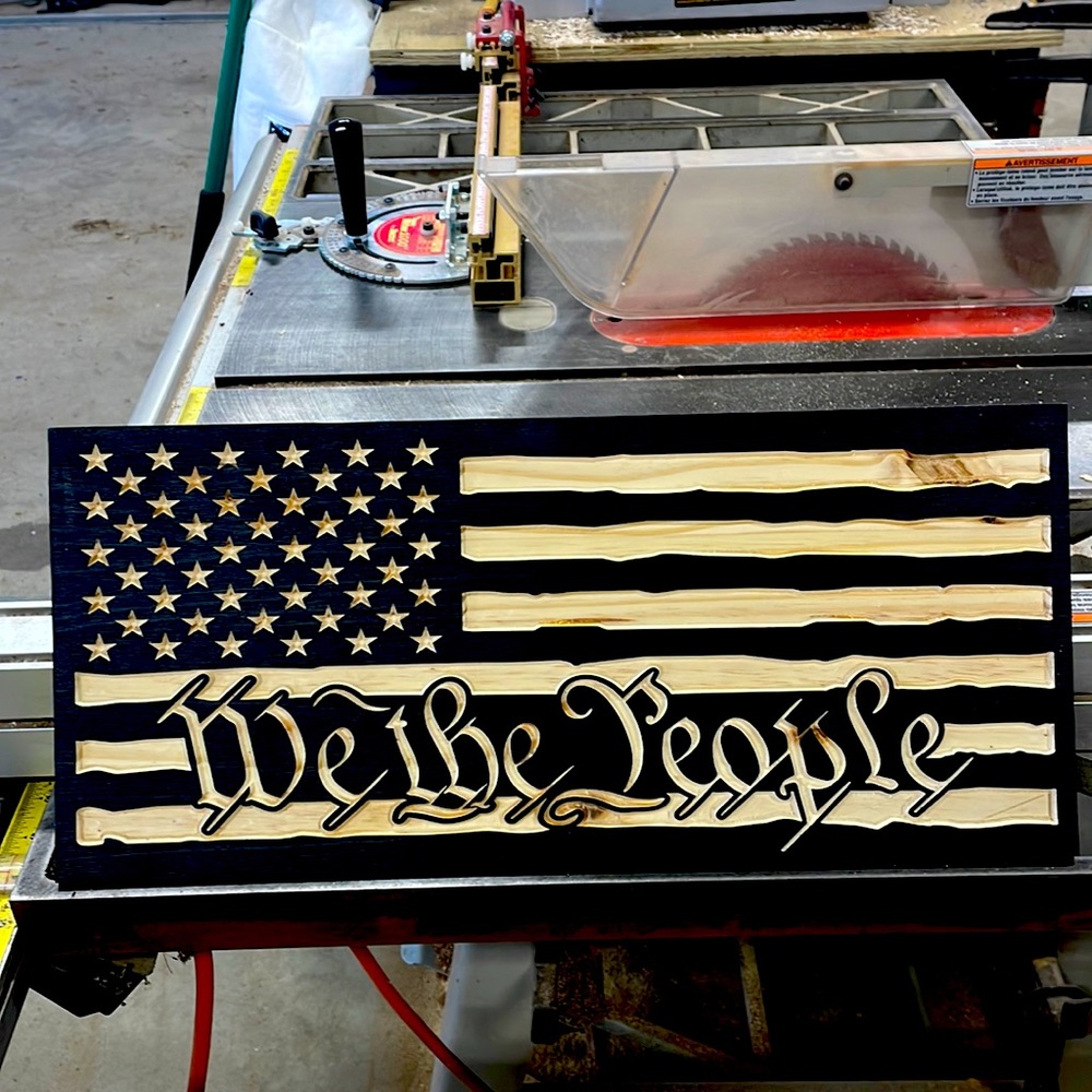8x16 We The People wooden Flag